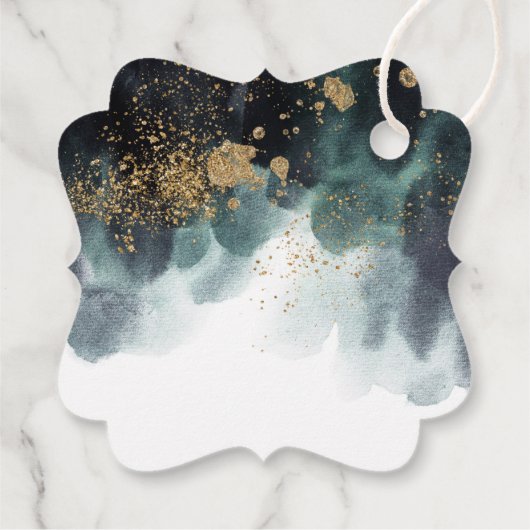 ユーカリプタスアンパサンド金ゴールドグリーン結婚ズありがとう フェイバータグ (裏面)