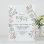 ユーカリプタスウォーターカラーダスティーブルーブライダルシャワー 招待状 (スタンド正面)