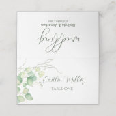 ユーカリプタスウォーターカラーミニマリスト座席表 プレイスカード (外部開封)