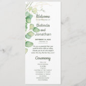 ユーカリプタスウォーターカラーミニマリスト結婚式 プログラム (正面)