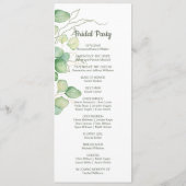 ユーカリプタスウォーターカラーミニマリスト結婚式 プログラム (裏面)