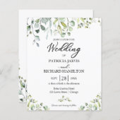 ユーカリプタスエレガントバジェット結婚式招待状 (正面/裏面)