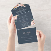 ユーカリプタスガーデンバラ結婚フローラ オールインワン招待状 (貼ってはがせる)