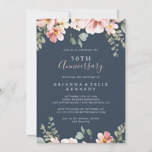 ユーカリプタスガーデンフローラ結婚50周年 招待状 (正面)