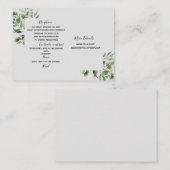 ユーカリプタスキャッシュバー結婚Webサイト エンクロージャーカード (正面/裏面)