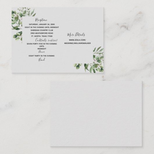 ユーカリプタスキャッシュバー結婚Webサイト エンクロージャーカード (正面/裏面)