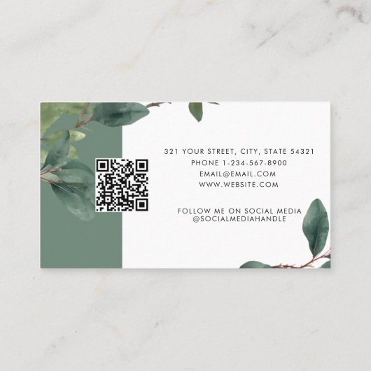 ユーカリプタスクライアントアポイントメントカードQRコードロゴ 名刺 (裏面)