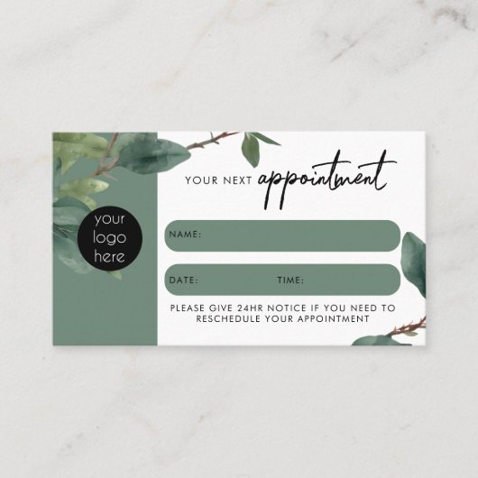 ユーカリプタスクライアントアポイントメントカードQRコードロゴ 名刺 (正面)