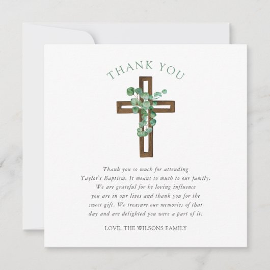 ユーカリプタスクロスモダンバプテススススクエアサンキュー サンキューカード (正面)