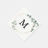 ユーカリプタスグリーナリーモノグラムカクテルナプキン スタンダードカクテルナプキン (角)