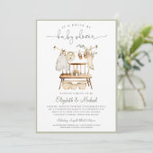 ユーカリプタスグリーンニュートラルベビーシャワーによるボホドライブ 招待状 (スタンド正面)