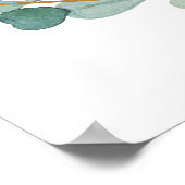 ユーカリプタスグリーンブライダルシャワーウェルカムサイン ポスター (角)