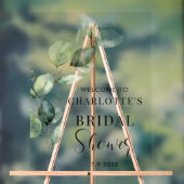 ユーカリプタスグリーンリースクリプトブライダルシャワーへようこそ アクリルサイン (ニュートラル)