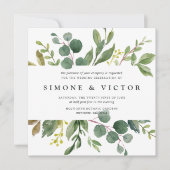 ユーカリプタスグローブ結婚式招待状 |正方形 招待状 (正面)