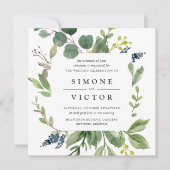 ユーカリプタスグローブ結婚式招待状 |正方形 招待状 (正面)