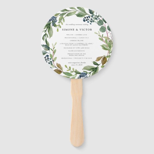 ユーカリプタスグローブ結婚式 プログラム ハンドファン (正面)