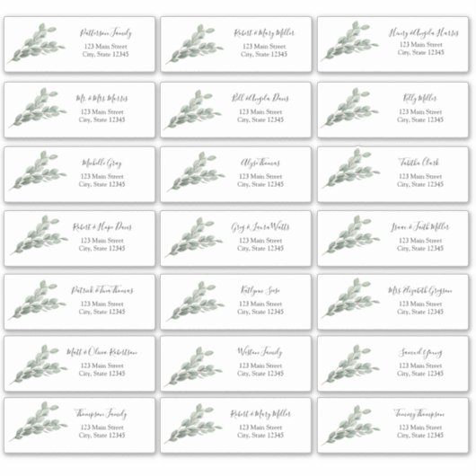 ユーカリプタスゲストアドレスエンベロープステッカー シール (正面)