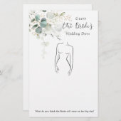 ユーカリプタスゲットザドレスブライダルシャワーゲーム (正面/裏面)