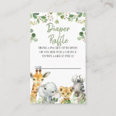 ユーカリプタスサファリベイビーシャワーおむつラッフルインサート 名刺 (正面)