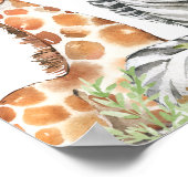 ユーカリプタスサファリ動物ベビーシャワー歓迎サイン ポスター (角)