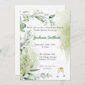 ユーカリプタスシャンパンブルンチブライダルシャワー招待状 招待状 (正面/裏面)