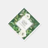 ユーカリプタスシードリーフリーフリースBOHOワイルドバラ スタンダードカクテルナプキン (角)