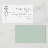 ユーカリプタススクリプトディパーラッフルベビーシャワー エンクロージャーカード (正面/裏面)