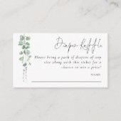 ユーカリプタススクリプトディパーラッフルベビーシャワー エンクロージャーカード (正面)