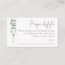ユーカリプタススクリプトディパーラッフルベビーシャワー エンクロージャーカード