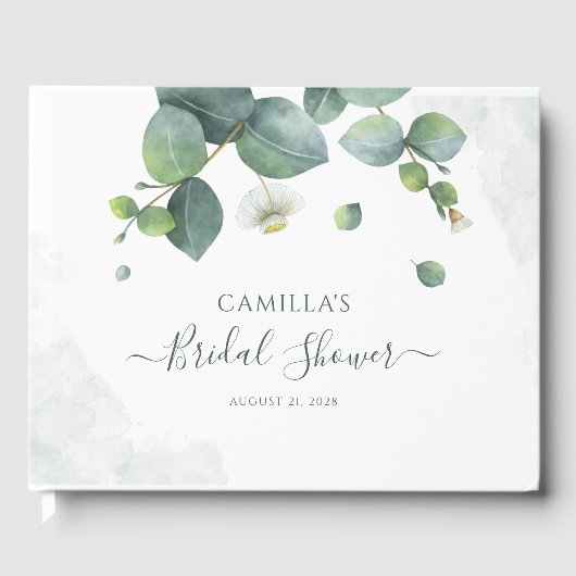 ユーカリプタススクリプトブライダルシャワー植物学 ゲストブック (正面)