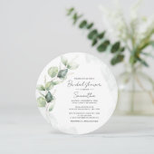 ユーカリプタススクリプトモダンブライダルシャワー 招待状 (スタンド正面)