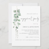 ユーカリプタススクリプト婚約パーティ招待状 招待状 (正面)