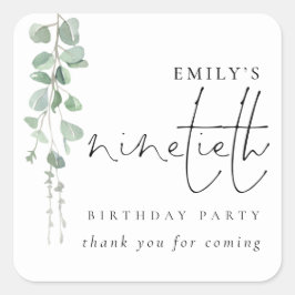 ユーカリプタススクリプト90th誕生日ありがとう スクエアシール