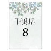 ユーカリプタスセージ緑のテーブルカード テーブルナンバー (裏面)