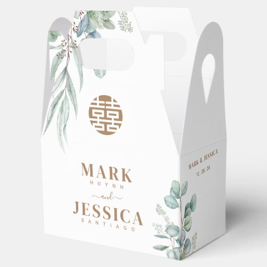 ユーカリプタスダブル結婚ハピネスありがとう フェイバーボックス (オープン)