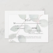 ユーカリプタスディナーオプションウェディングRSVPカード 出欠カード (正面/裏面)