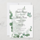 ユーカリプタスバタフライブライダルシャワー招待 招待状 (正面)