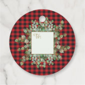 ユーカリプタスバッファローチェックブラックレッド金ゴールドグリッター フェイバータグ (裏面)