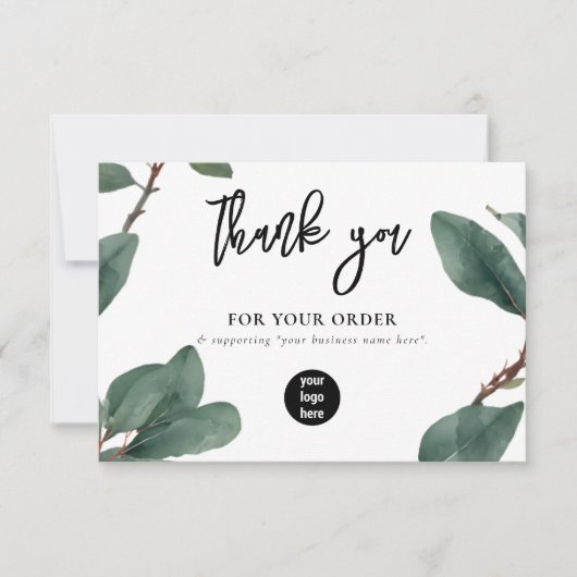 ユーカリプタスビジネスありがとうロゴソーシャルメディア サンキューカード (正面)