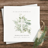 ユーカリプタスファーンファーンファーンクロスメモリアル悔やみや弔慰 スタンダードカクテルナプキン