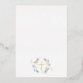 ユーカリプタスフレーム金ゴールドクロスバプテスフォイル招待状 箔招待状 (裏面)