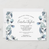 ユーカリプタスブランチシンプルフローラブライダルシャワー 招待状 (正面)