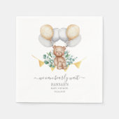 ユーカリプタスベイビーシャワーバーリー待ちベビーベア紙 スタンダードカクテルナプキン (正面)