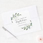 ユーカリプタスベビーシャワー蔵書票 スクエアシール (封筒)