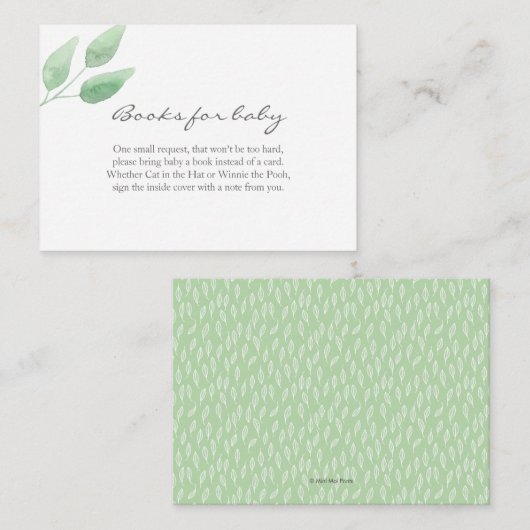 ユーカリプタスベビー赤ちゃんシャワーカード用ブック エンクロージャーカード (正面/裏面)