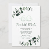 ユーカリプタスボタニカルグリーンリー60誕生日 招待状 (正面)