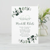 ユーカリプタスボタニカルグリーンリー60誕生日 招待状 (スタンド正面)