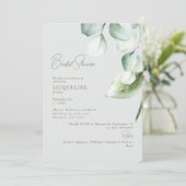 ユーカリプタスボタニカルセージエレガントブライダルシャワー 招待状 (スタンド正面)