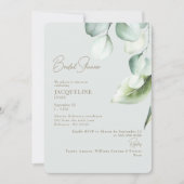 ユーカリプタスボタニカルセージエレガントブライダルシャワー 招待状 (正面)