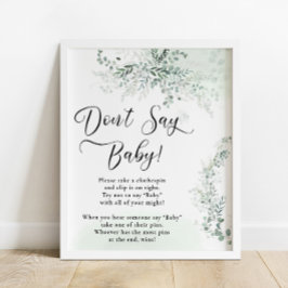 ユーカリプタスボタニカルセージグリーンタコバー ポスター